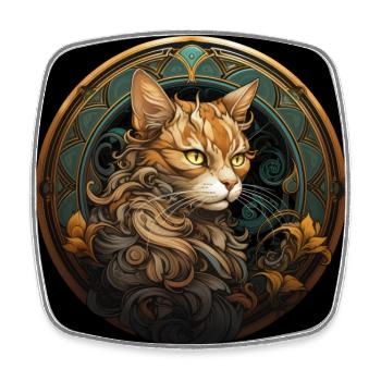 Katze, katzenmotiv, geschenk, geschenkideen katzen - Viereckiger Kühlschrankmagnet - Weiß - Vorne