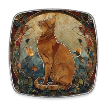 Katze, katzenmotiv, geschenk, geschenkideen katzen - Viereckiger Kühlschrankmagnet - Weiß - Vorne
