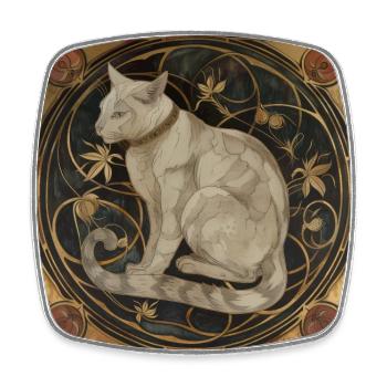 Chat, motif de chat, vintage, cadeau - Magnet carré - blanc - Devant