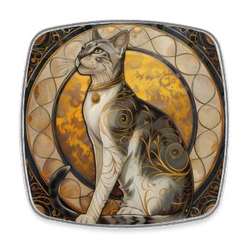 Chat, motif de chat, vintage, cadeau - Magnet carré - blanc - Devant
