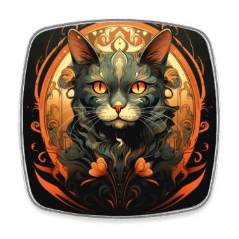 Chat, motif de chat, vintage, cadeau - Magnet carré - blanc - Devant