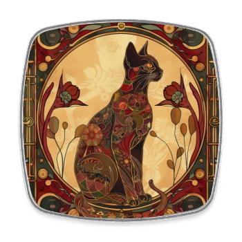 Chat, motif de chat, vintage, cadeau - Magnet carré - blanc - Devant