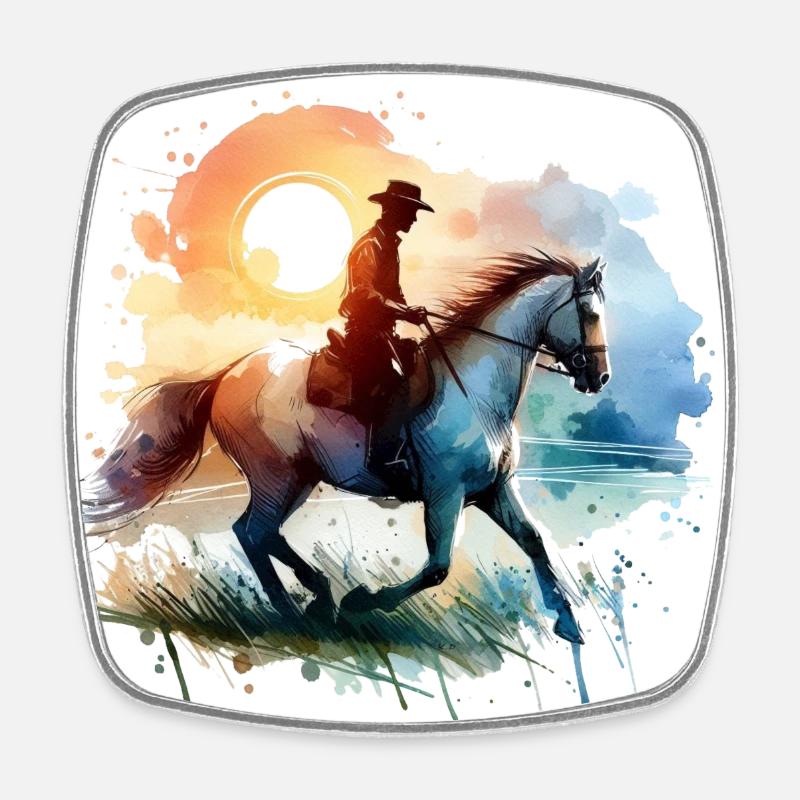 Styles de cow-boy - Magnet carré - blanc