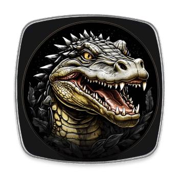 Alligator Krokodil Portrait - Viereckiger Kühlschrankmagnet - Weiß - Vorne
