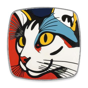 Katze, katzenmotiv - Viereckiger Kühlschrankmagnet - Weiß - Vorne