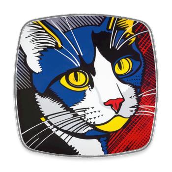 Chat, Motif De Chat - Magnet carré - blanc - Devant