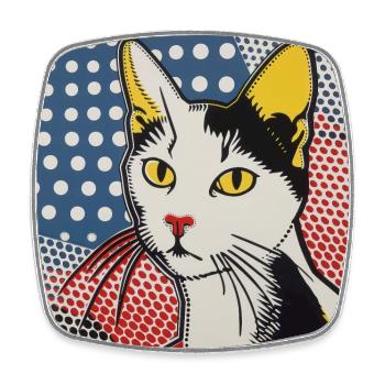 Katze, katzenmotiv - Viereckiger Kühlschrankmagnet - Weiß - Vorne