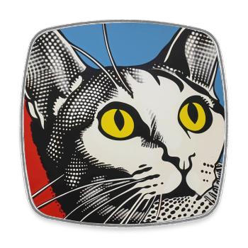 Katze, katzenmotiv - Viereckiger Kühlschrankmagnet - Weiß - Vorne