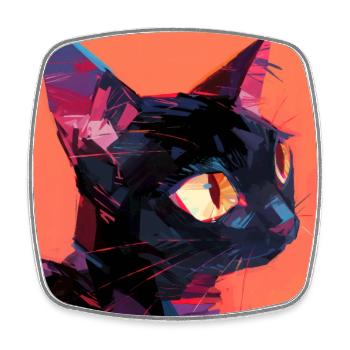 Katze, katzenmotiv - Viereckiger Kühlschrankmagnet - Weiß - Vorne
