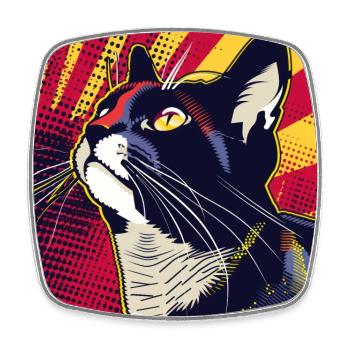 Katze, katzenmotiv - Viereckiger Kühlschrankmagnet - Weiß - Vorne