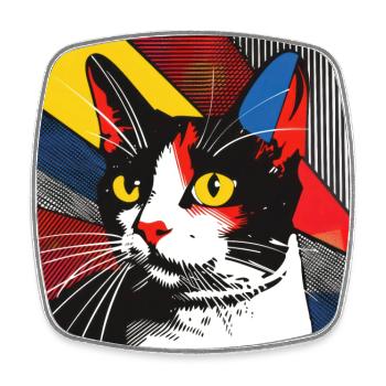 Cat, Cat Motif - Square fridge magnet - white - Front