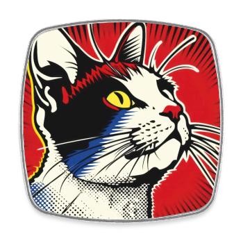 Katze, katzenmotiv - Viereckiger Kühlschrankmagnet - Weiß - Vorne