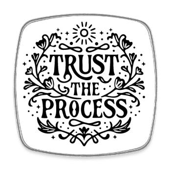 Trust the process - Square fridge magnet - white - Front