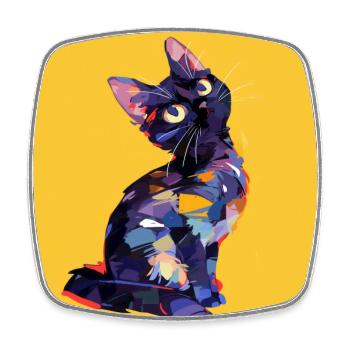 Katze, katzenmotiv - Viereckiger Kühlschrankmagnet - Weiß - Vorne