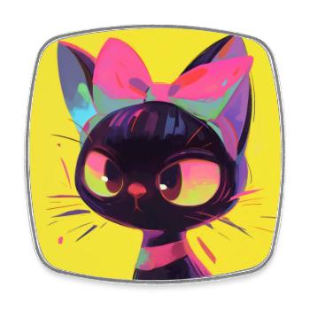 Cat, Cat Motif - Square fridge magnet - white - Front