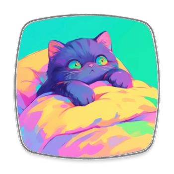 Katze, katzenmotiv - Viereckiger Kühlschrankmagnet - Weiß - Vorne