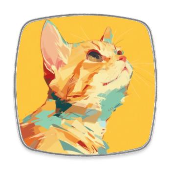 Cat, Cat Motif - Square fridge magnet - white - Front