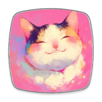 Katze, katzenmotiv - Viereckiger Kühlschrankmagnet - Weiß - Vorne