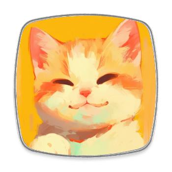 Cat, Cat Motif - Square fridge magnet - white - Front