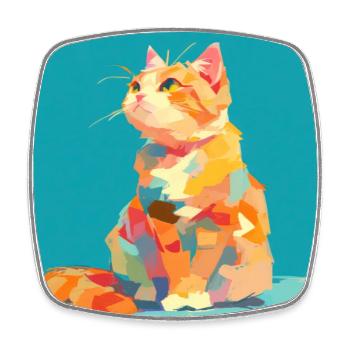Cat, Cat Motif - Square fridge magnet - white - Front