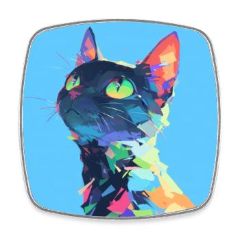 Katze, katzenmotiv - Viereckiger Kühlschrankmagnet - Weiß - Vorne