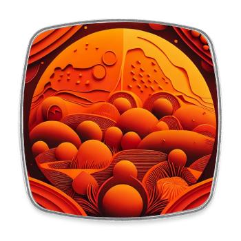 Rote Landschaft - Viereckiger Kühlschrankmagnet - Weiß - Vorne