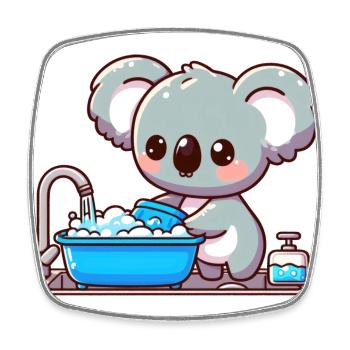 Un ours koala mignon se réjouit - Magnet carré - blanc - Devant