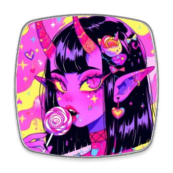 anime, demon girl, waifu, japan - Viereckiger Kühlschrankmagnet - Weiß - Vorne