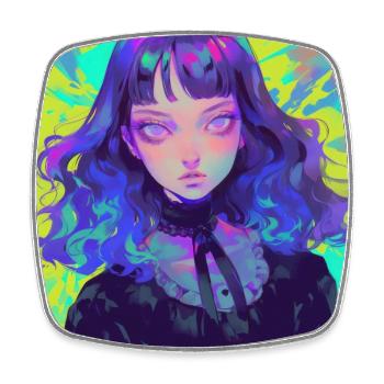 anime, gothic girl, waifu, japan - Viereckiger Kühlschrankmagnet - Weiß - Vorne