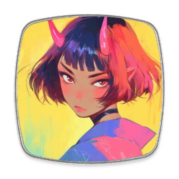 anime, demon girl, waifu, japan - Viereckiger Kühlschrankmagnet - Weiß - Vorne