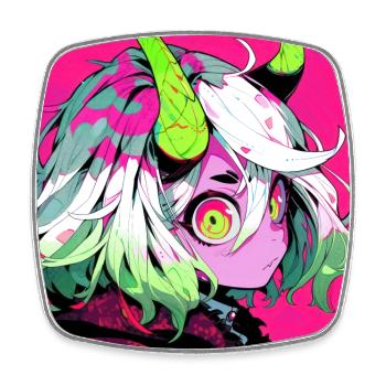 anime, demon girl, waifu, japan - Viereckiger Kühlschrankmagnet - Weiß - Vorne