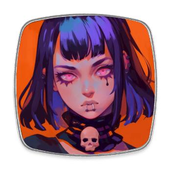 anime gothic, waifu, japan - Viereckiger Kühlschrankmagnet - Weiß - Vorne