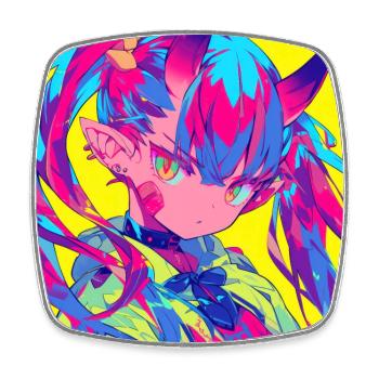 anime, demon girl, waifu, japan - Viereckiger Kühlschrankmagnet - Weiß - Vorne