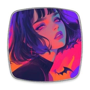anime, gothic girl, waifu, japan - Viereckiger Kühlschrankmagnet - Weiß - Vorne