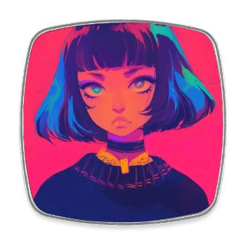 anime, gothic girl, waifu, japan - Viereckiger Kühlschrankmagnet - Weiß - Vorne