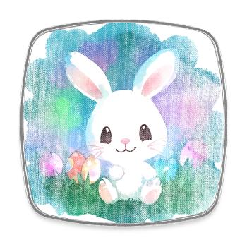 Lapin de Pâques Bunny Bunny - Magnet carré - blanc - Devant