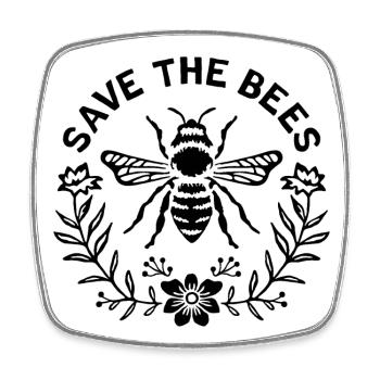 Rettung der Bienen - Viereckiger Kühlschrankmagnet - Weiß - Vorne