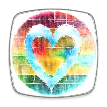 Heart Colorful Colorful Heart Love - Square fridge magnet - white - Front