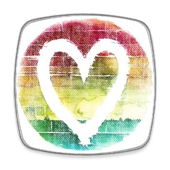 Heart Color Colored Artist - Square fridge magnet - white - Front