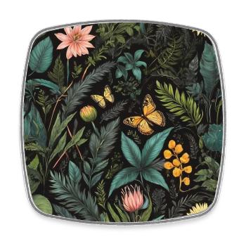 butterfly's in foliage #butterfly #flowers - Square fridge magnet - white - Front