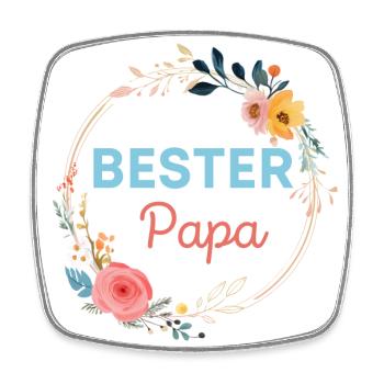Bester Papa! - Viereckiger Kühlschrankmagnet - Weiß - Vorne
