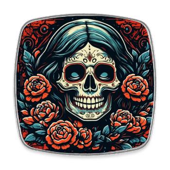 La Catrina / Dia de Muertos / Tattoo / Culture - Square fridge magnet - white - Front
