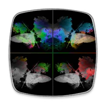 Butterflies 4 times colorful - Square fridge magnet - white - Front