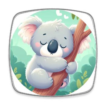 happy koala bear koala - Square fridge magnet - white - Front