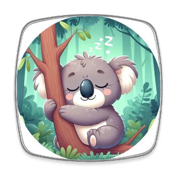 happy koala bear koala - Square fridge magnet - white - Front