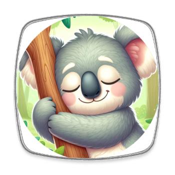 happy koala bear koala - Square fridge magnet - white - Front