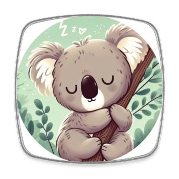 happy koala bear koala - Square fridge magnet - white - Front