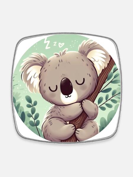 Koala heureux Koala Ours Koala - Magnet carré - blanc