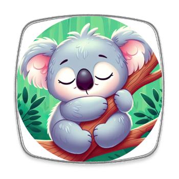 happy koala bear koala - Square fridge magnet - white - Front