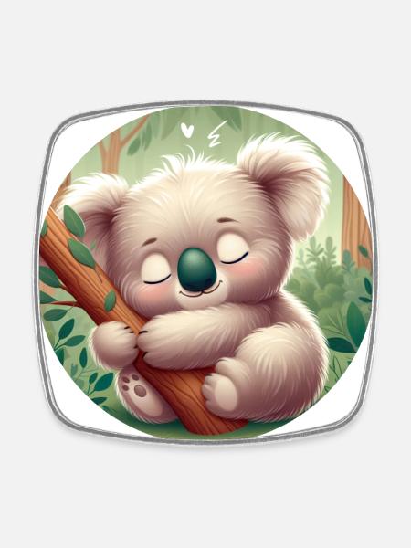 Koala heureux Koala Ours Koala - Magnet carré - blanc
